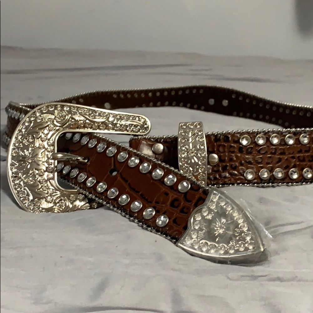 Fancy western brown belt NWOT